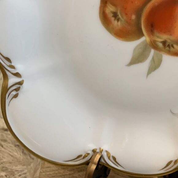 Vintage Hackefors Sweden Porslin Square Scalloped Fruit Design Plate - Picture 7 of 17